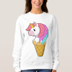 Einhorn mit Eiscreme Sweatshirt
