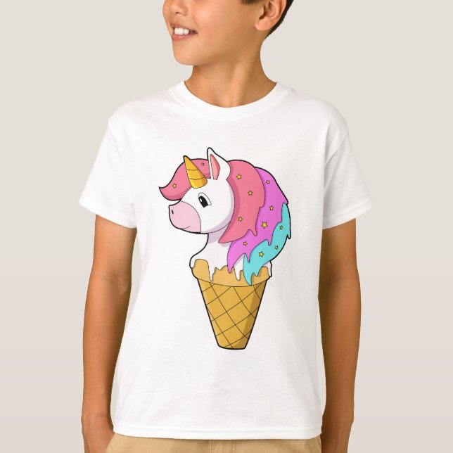 Einhorn mit Eiscreme T-Shirt (Vorderseite)