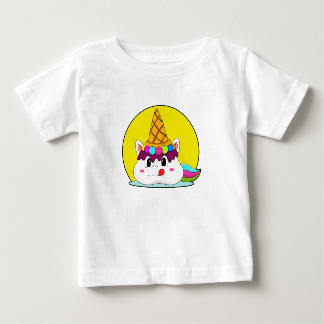 Einhorn mit Eistüte Baby T-shirt (Vorderseite)