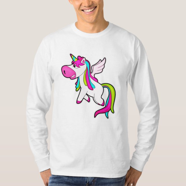 Einhorn mit Flügeln T-Shirt (Vorderseite)