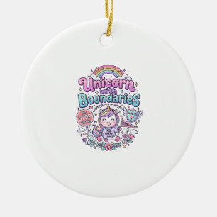 Einhorn mit Grenzen Charmante Bekleidung Grafik_1 Keramik Ornament