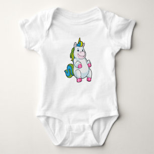 Einhorn mit großem Bauch Baby Strampler