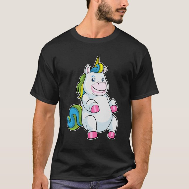 Einhorn mit großem Bauch T-Shirt (Vorderseite)
