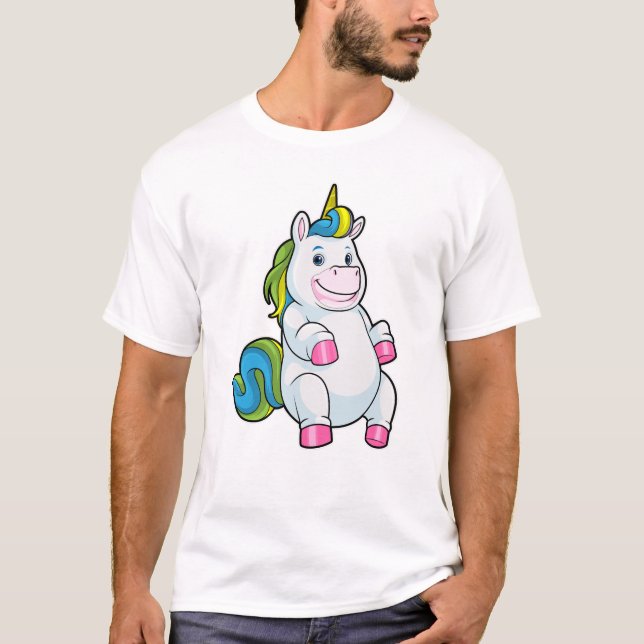 Einhorn mit großem Bauch T-Shirt (Vorderseite)