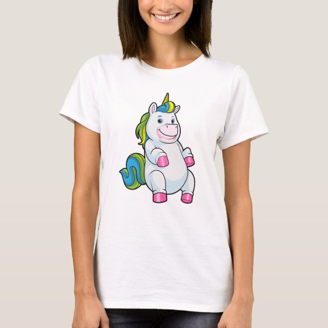 Einhorn mit großem Bauch T-Shirt (Vorderseite)