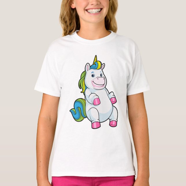 Einhorn mit großem Bauch T-Shirt (Vorderseite)