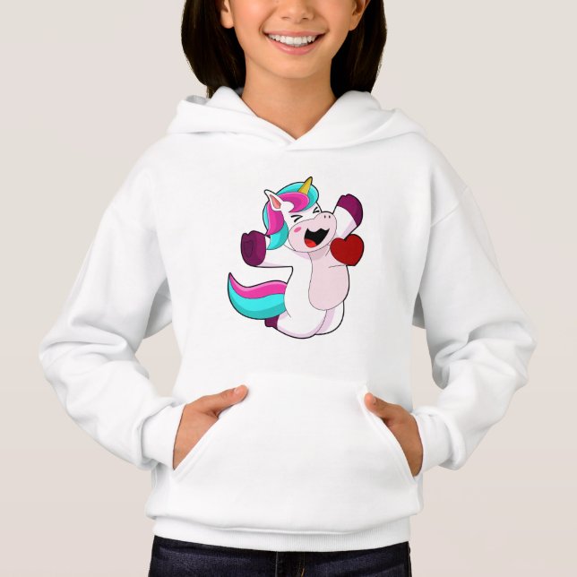 Einhorn mit Herz Hoodie (Vorderseite)