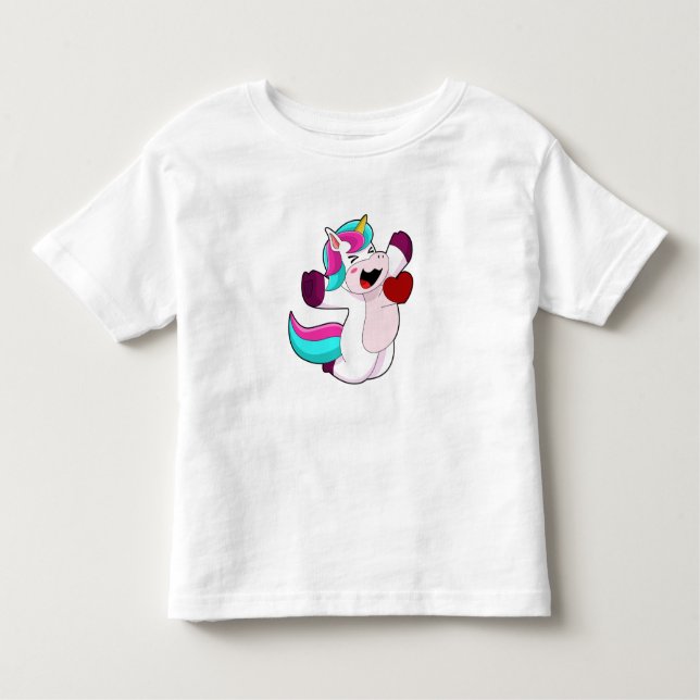 Einhorn mit Herz Kleinkind T-shirt (Vorderseite)