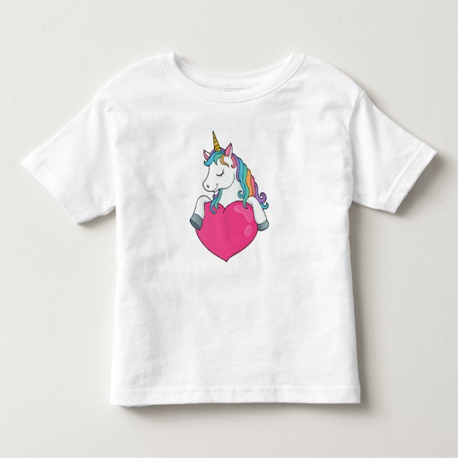 Einhorn mit Herz Kleinkind T-shirt (Vorderseite)