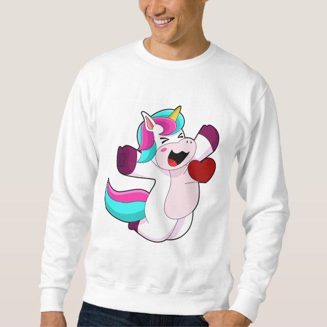 Einhorn mit Herz Sweatshirt (Vorderseite)