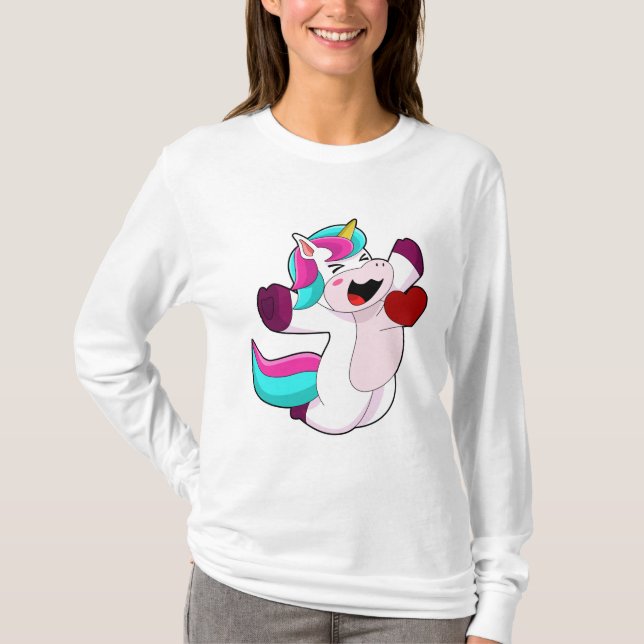 Einhorn mit Herz T-Shirt (Vorderseite)