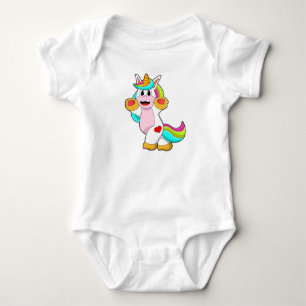 Einhorn mit Herz-Tattoo Baby Strampler