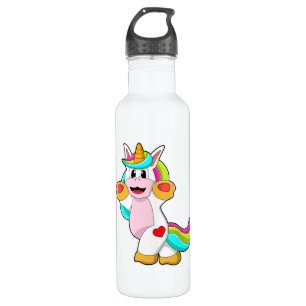 Einhorn mit Herztattoo Edelstahlflasche