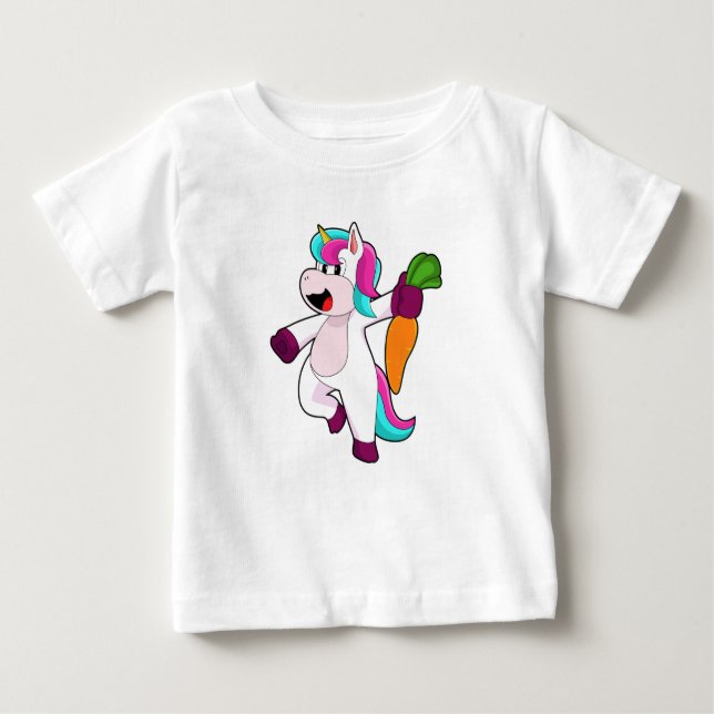 Einhorn mit Karrot Baby T-shirt (Vorderseite)