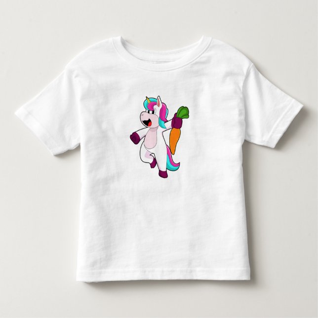 Einhorn mit Karrot Kleinkind T-shirt (Vorderseite)