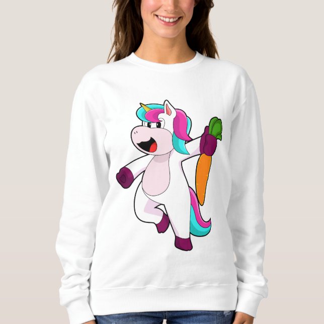 Einhorn mit Karrot Sweatshirt (Vorderseite)
