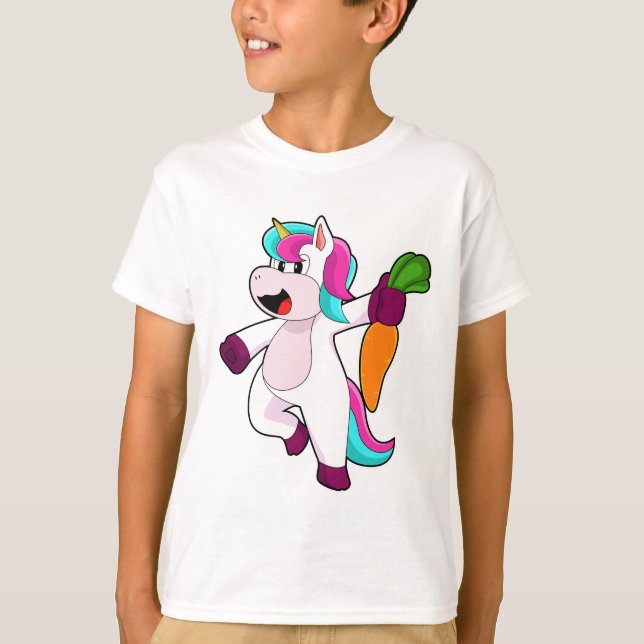 Einhorn mit Karrot T-Shirt (Vorderseite)