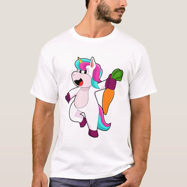 Einhorn mit Karrot T-Shirt (Vorderseite)