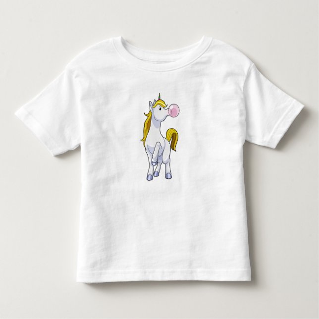 Einhorn mit Kaugummi Kleinkind T-shirt (Vorderseite)