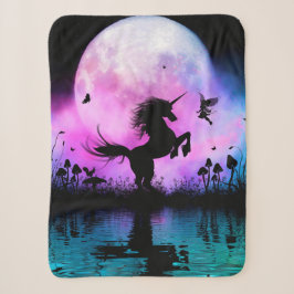 Einhorn mit kleinen Feen Sherpadecke