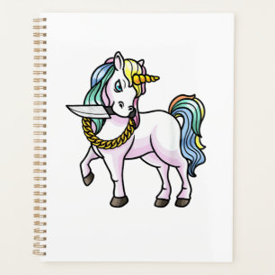 Einhorn Mit Messer Mädchen Frauen T-Shirt Planer