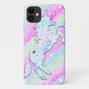 Einhorn mit Pastell-Regenbogen-Diamanten und Stern Case-Mate iPhone Hülle