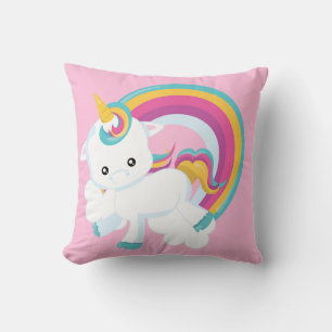 Einhorn mit Rainbow Baby Kissen