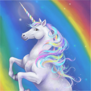 Einhorn mit Regenbogen Aufkleber