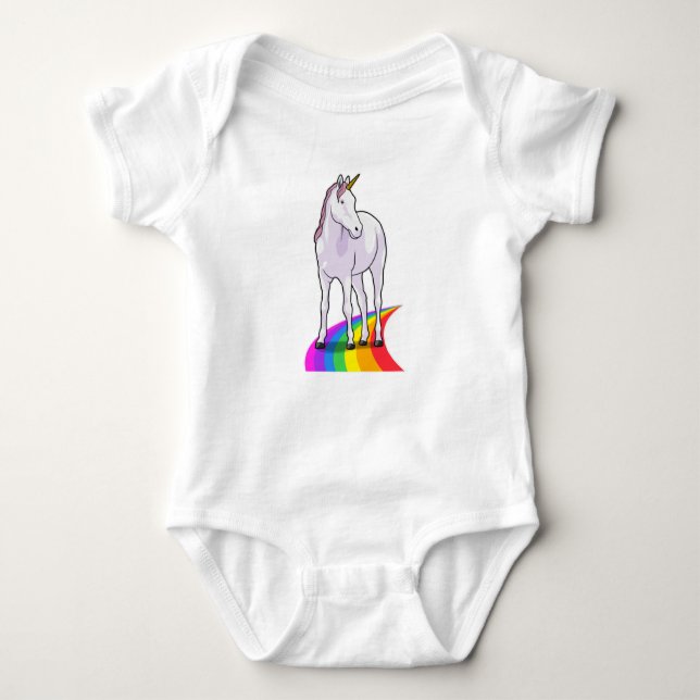 Einhorn mit Regenbogen Baby Strampler (Vorderseite)