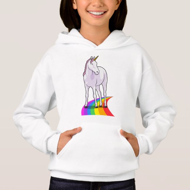 Einhorn mit Regenbogen Hoodie (Vorderseite)