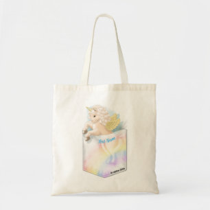 Einhorn mit Regenbogen im Taschenformat Tragetasche
