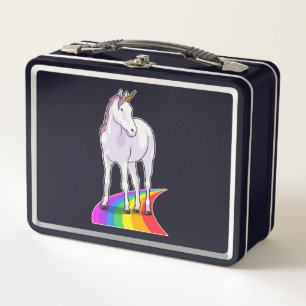 Einhorn mit Regenbogen Metall Brotdose