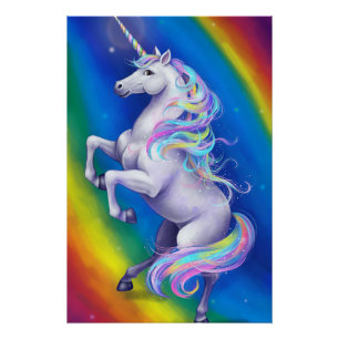 Einhorn mit Regenbogen Poster