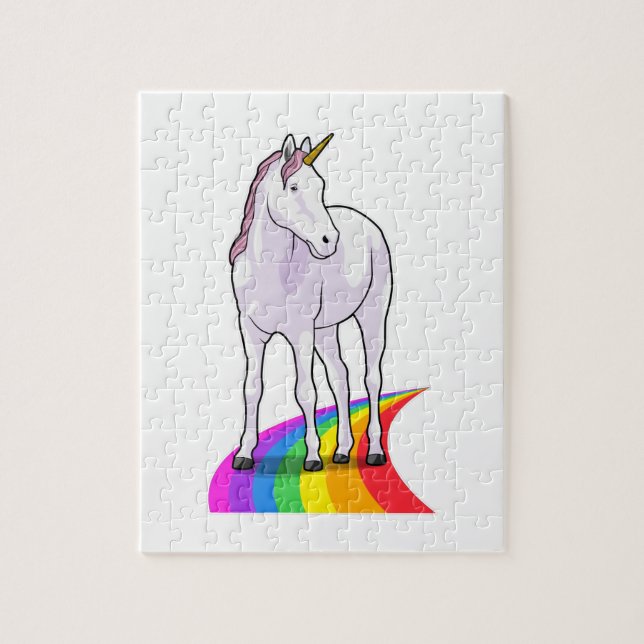 Einhorn mit Regenbogen Puzzle (Vertikal)