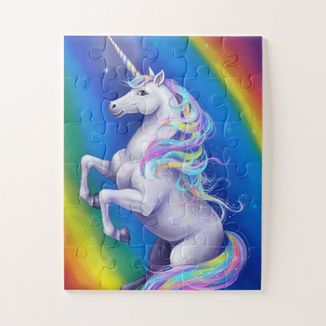 Einhorn mit Regenbogen Puzzle (Vertikal)