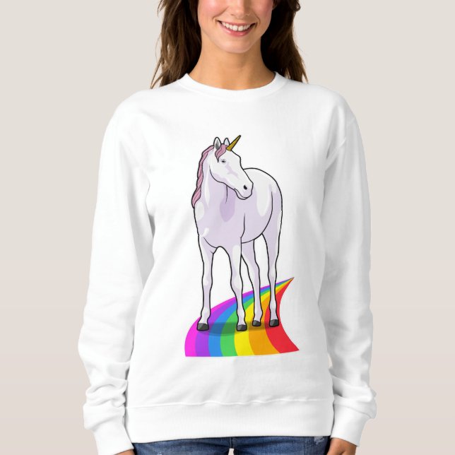 Einhorn mit Regenbogen Sweatshirt (Vorderseite)
