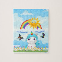 Einhorn mit Regenbogenpuzzle