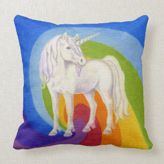Einhorn mit Regenbogenquadratkissen Kissen