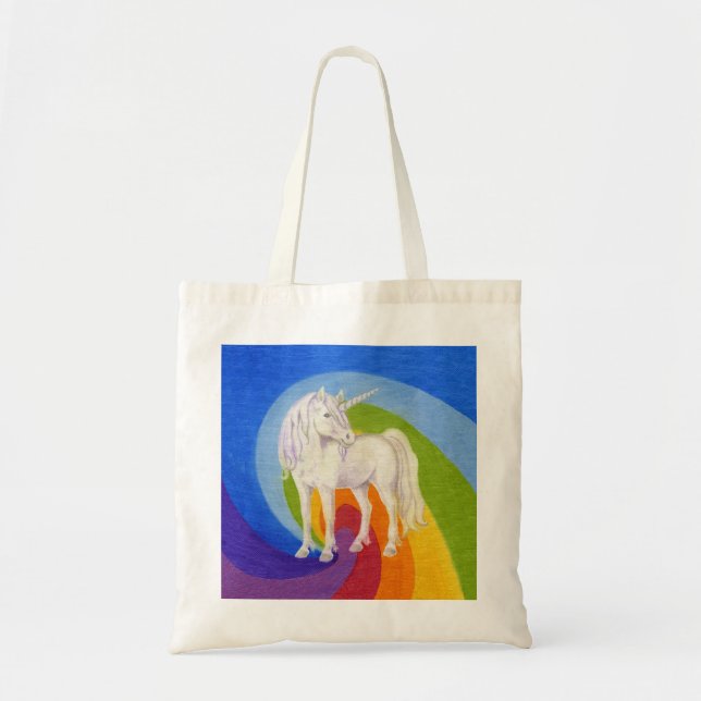 Einhorn mit Regenbogentasche Tragetasche (Vorne)