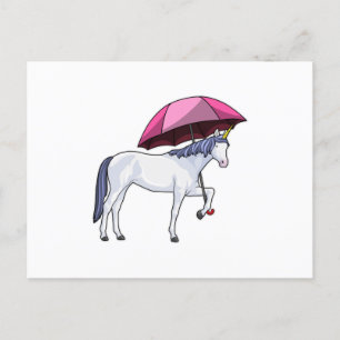 Einhorn mit Regenschirm Postkarte