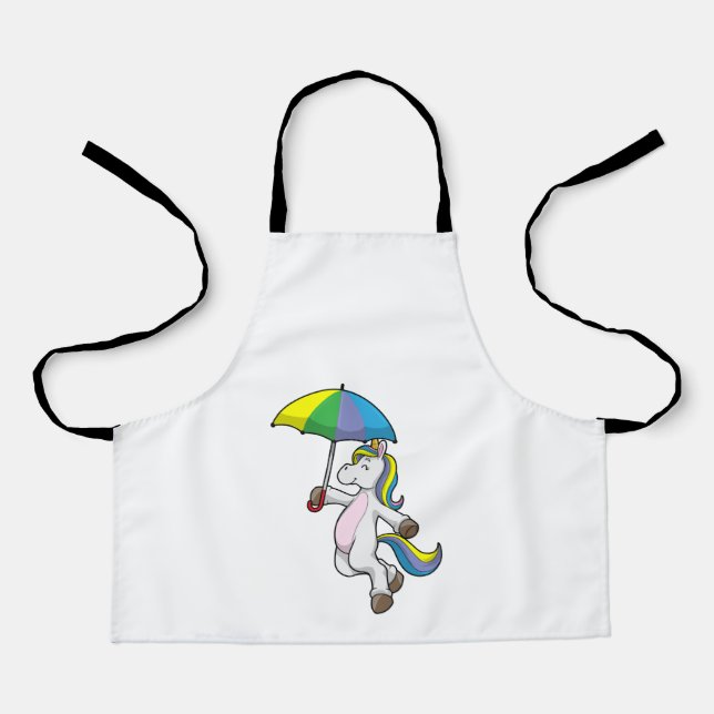 Einhorn mit Regenschirm Schürze (Vorderseite)
