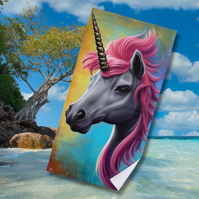 Einhorn mit rosa Mane Beach Handtuch (Von Creator hochgeladen)