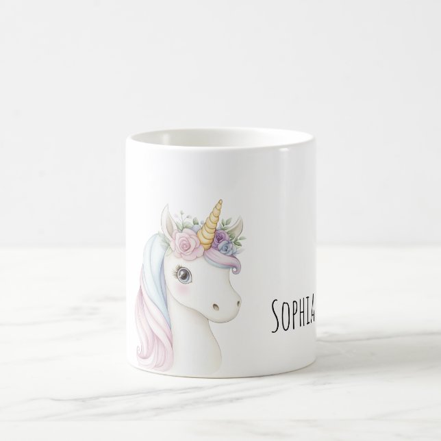 Einhorn mit rosa Schleife Kaffeetasse (Mittel)
