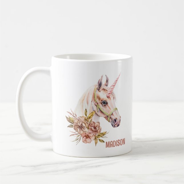 Einhorn mit Rose Kaffeetasse (Links)