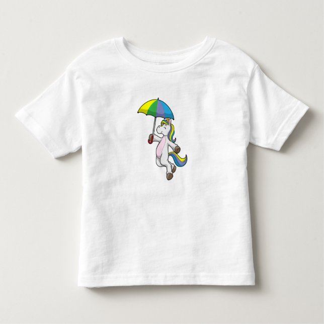 Einhorn mit Schirm Kleinkind T-shirt (Vorderseite)