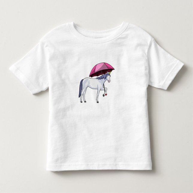 Einhorn mit Schirm Kleinkind T-shirt (Vorderseite)