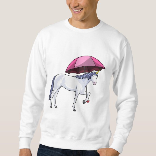 Einhorn mit Schirm Sweatshirt (Vorderseite)