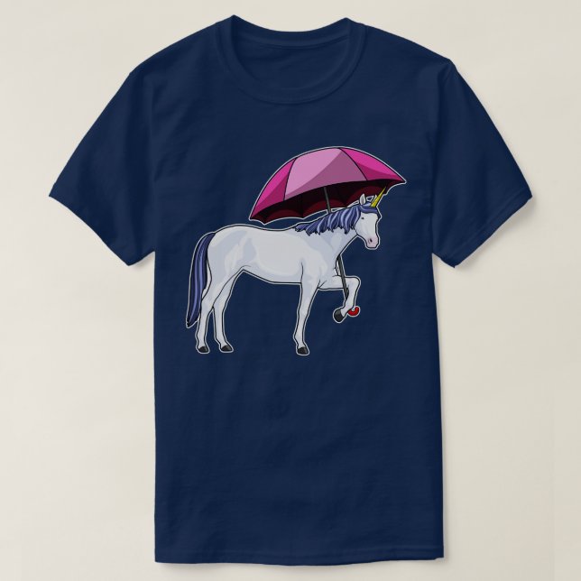 Einhorn mit Schirm T-Shirt (Design vorne)