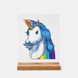 Einhorn mit Schnurrbart Dadacorn Dadicorn Einhorn Acrylschild