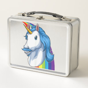 Einhorn mit Schnurrbart Dadacorn Dadicorn Einhorn  Metall Brotdose
